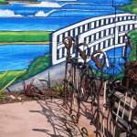 Meek Wrought Steel Art Fence and Mills Mural, Bow St, Raglan
