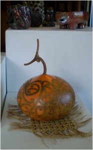 Maori gourd art on display