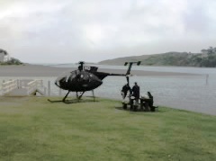 Helicopter lunch at the jetty