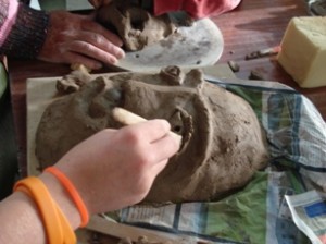 Creating a self portrait in clay