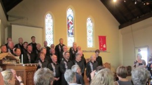 Mighty River Harmony Mens Choir in St Peter's Church, Raglan