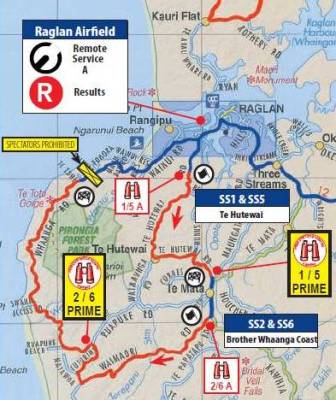 2012 Brother Rally NZ routes in and around Raglan