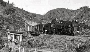 Old railway line and loco at Karangahake