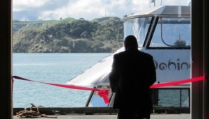 Mayor Allan Sanson opens the Raglan Wharf building