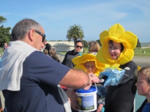 Donation made to Angela while in her daffodil wet suit