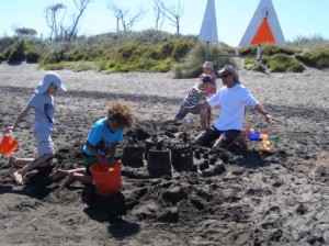 Kids get into the spirit of the beach at the RAGZ holiday week.