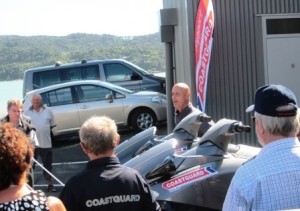 Wally Hawken, Raglan Coastguard's Chief at the opening the new Gallagher base