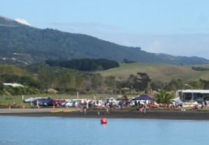 Getting ready for the start of the bridge to bridge swim