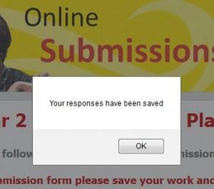 This is the message you should get when you save submission entries