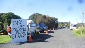 Effected residents and the end of Opotoru Road make their view known. - Image supplied