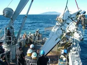 The plane wreckage being recovered by the navy - Image RNZN