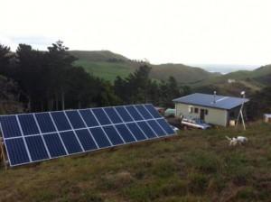 24 panel solar installation at Ruapuke. Image Maverick Energy