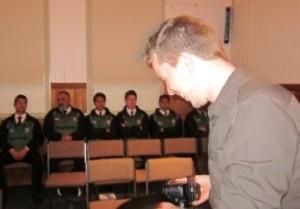 Director James Brown gets ready to photograph the Melville High Rugby Team