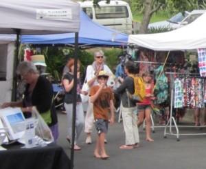 Visitors and stalls at the Twilight Market