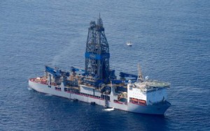 Anadarko says their drillship only found water. Image Greenpeace.