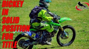 Jason Dickey from Raglan on his Kawasaki KX250F at the NZ Cross-country Cahmps. Imge Andy McGechan, BikesportNZ.com