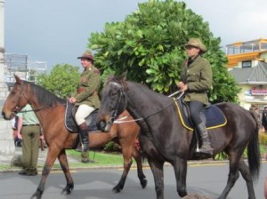 With 10,000 horses being part of the NZ forces in WW I, these two horses in the parade provided a reminder of this role.