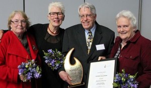 Wendy Coxhead, Jean Carbon, Rodger Gallagehr and Virginia Gallagher at the Awards Function. Image Volunteering Waikato