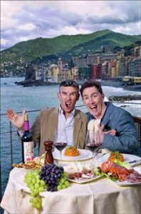 Steve Coogan and Rob Brydon enjoying the trip  to Italy. Image supplied