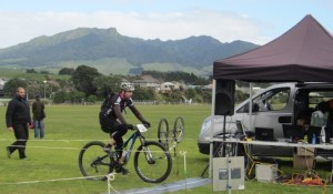 Cyclist finishes race