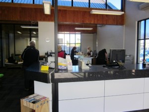 Council staff busy working behind the new service counter