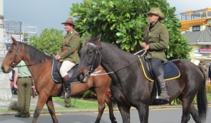 Horse in Raglan's 2014 ANZAC parade - a reminder that horses were part of Raglan's intial contribution ot the Patriotic Fund 