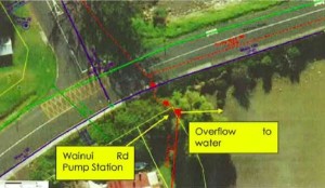 Wainui Rd sewage spill map - WDC