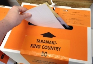 Another vote goes in the Taranaki-King Country box at Raglan. Image- Robyn Gallagher 