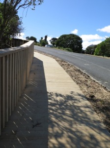 Residents are concerned that the shaded timber boardwalk will become slippery in winter