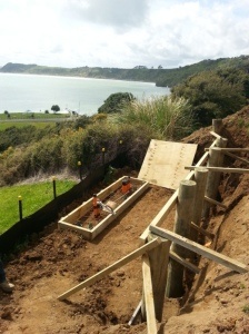 Boxing ready for concrete and the resited control box. Image supplied