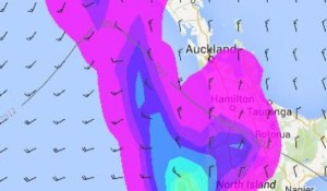 Precipitation forecast for 10pm on Wed 31st Dec 2014. Copyright MetOcean/ Wxtiles