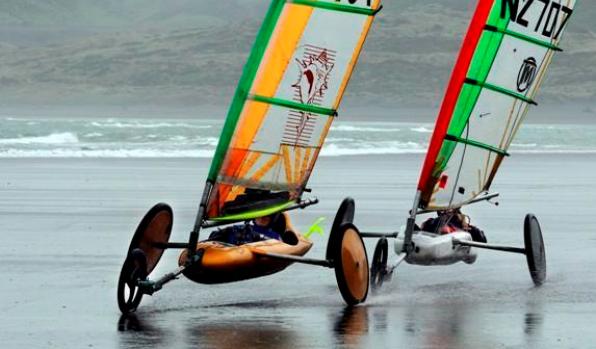 Land yachts and bikes to be banned from Raglan beaches- Image New Zealand land yachting, Raglan