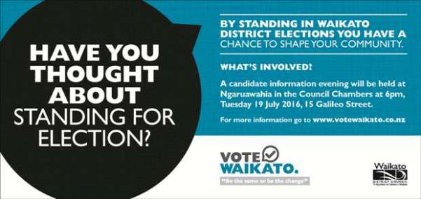 Have you thought about standing for election