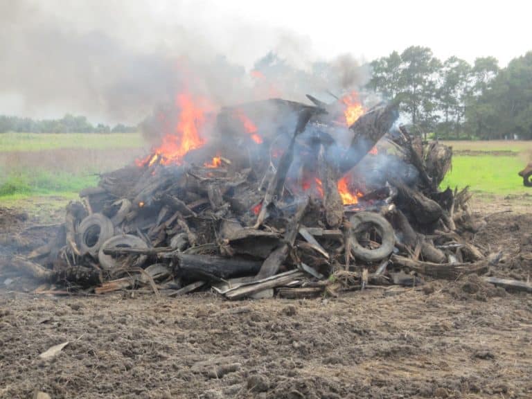 Tyre fire in progress. Image WRC